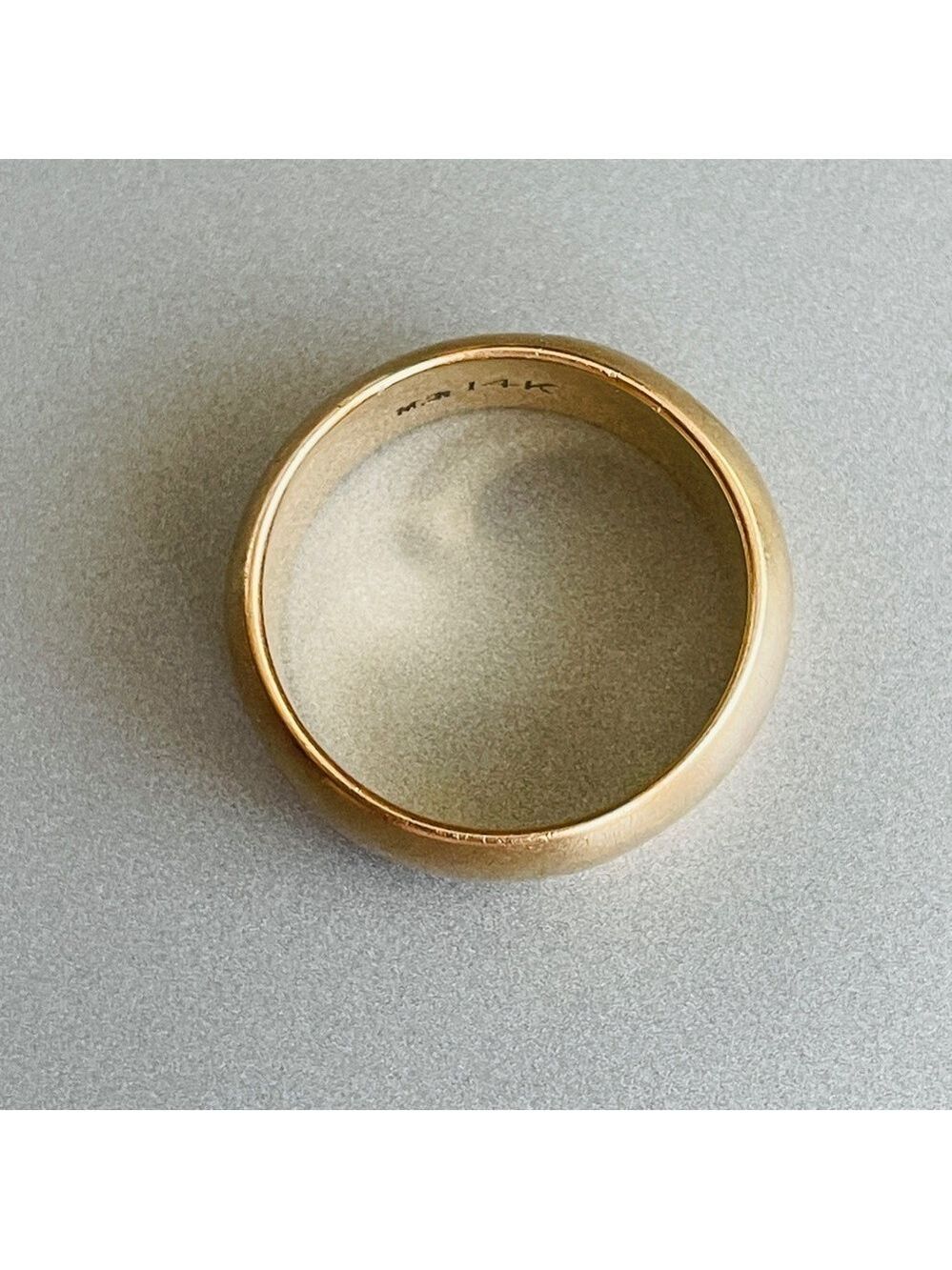 HEAVY SOLID 14K GOLD 8MM WIDE BAND STACKABLE RING - Picture 5 of 9